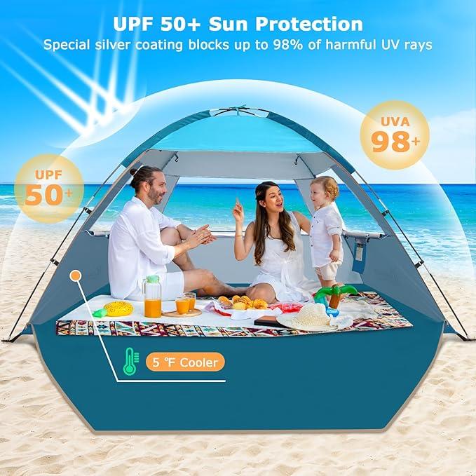 UV Beach Tent with poles rental in Cala Bona - Image 1